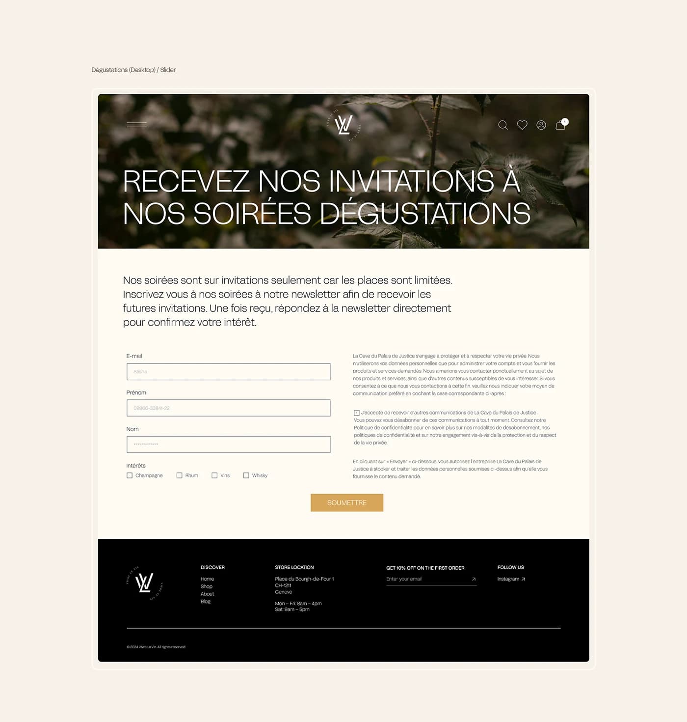 Vivre le Vin — design detail